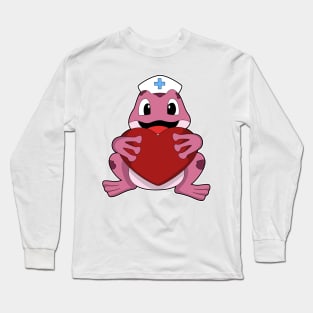 Frog as Nurse with Heart Long Sleeve T-Shirt